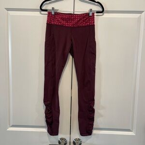 Lululemon Run Inspire Tight Leggings Maroon/Burgundy Size 4